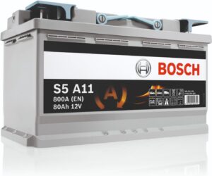 BOSCH – Batterie Auto 80 A/h – 800 A -12 V, AGM Véhicules avec Système Start/Stop, (-) (+), 315 x 175 x 190 mm – S5 A11